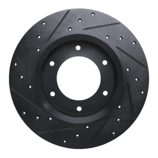 R1 79-80 Toyota Pickup Front Right Drilled & Slotted Black Brake Rotor