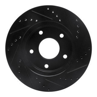 R1 97-05 Chevrolet Blazer Front Left Drilled & Slotted Black Brake Rotor