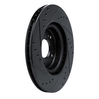 R1 12-16 Honda CR-V Front Right Drilled & Slotted Black Brake Rotor