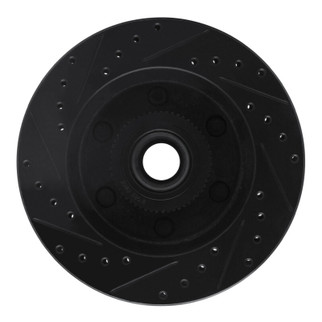 R1 94-02 Chevrolet C2500 Front Right Drilled & Slotted Black Brake Rotor