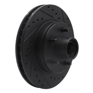 R1 93-95 Chevrolet G10 Front Right Drilled & Slotted Black Brake Rotor