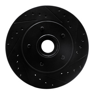 R1 93-95 Chevrolet G10 Front Right Drilled & Slotted Black Brake Rotor