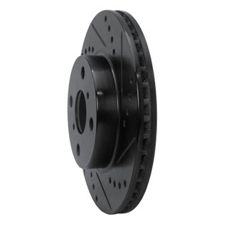 R1 01-03 Toyota Prius Front Right Drilled & Slotted Black Brake Rotor