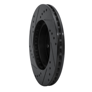 R1 01-03 Toyota Prius Front Right Drilled & Slotted Black Brake Rotor