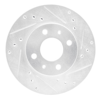 R1 88-06 Nissan NX Front Right Drilled & Slotted Silver Brake Rotor