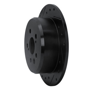 R1 94-95 Toyota Celica Rear Left Drilled & Slotted Black Brake Rotor