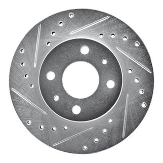 R1 88-06 Nissan Sentra Front Left Drilled & Slotted Silver Brake Rotor