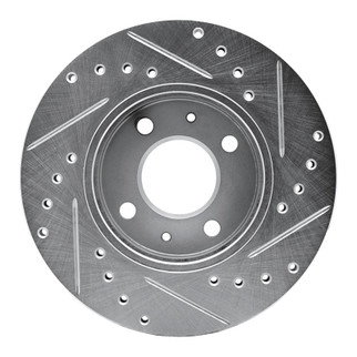 R1 88-06 Nissan Sentra Front Left Drilled & Slotted Silver Brake Rotor