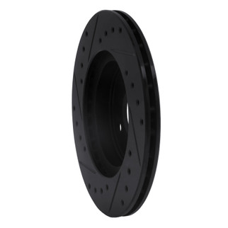 R1 92-95 Toyota Paseo Front Right Drilled & Slotted Black Brake Rotor