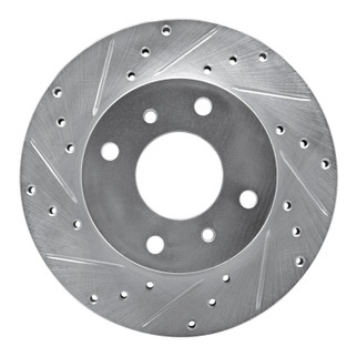 R1 89-13 Infiniti G20 Front Left Drilled & Slotted Silver Brake Rotor