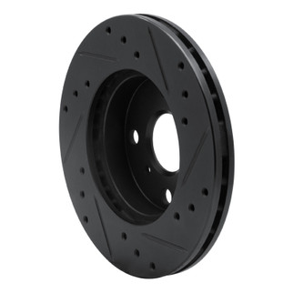 R1 90-91 Toyota Celica Front Left Drilled & Slotted Black Brake Rotor