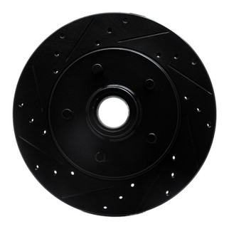 R1 88-94 Chevrolet C1500 Front Left Drilled & Slotted Black Brake Rotor