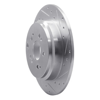 R1 07-17 Acura ZDX Rear Right Drilled & Slotted Silver Brake Rotor