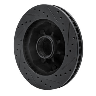 R1 71-95 Chevrolet P20 Front Left Drilled & Slotted Black Brake Rotor