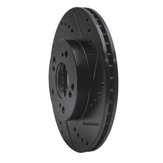 R1 91-01 Acura Integra Front Right Drilled & Slotted Black Brake Rotor