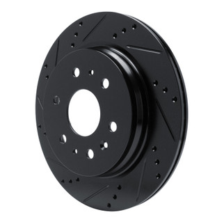 R1 19-25 Cadillac Escalade Rear Left Drilled & Slotted Black Brake Rotor