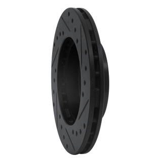 R1 86-89 Toyota Celica Front Right Drilled & Slotted Black Brake Rotor