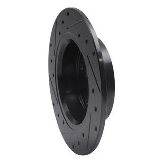 R1 03-08 Acura TSX Rear Right Drilled & Slotted Black Brake Rotor