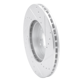 R1 98-22 Acura CSX Front Left Drilled & Slotted Silver Brake Rotor