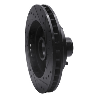 R1 69-96 Buick Riviera Front Left Drilled & Slotted Black Brake Rotor