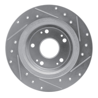 R1 05-22 Acura ILX Rear Left Drilled & Slotted Silver Brake Rotor