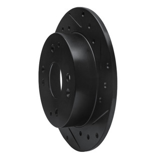 R1 98-02 Acura CL Rear Right Drilled & Slotted Black Brake Rotor