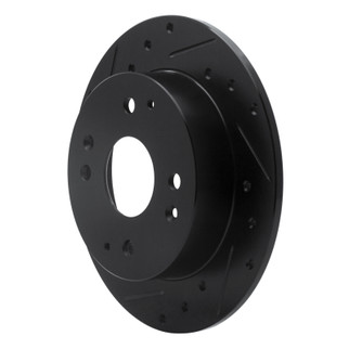 R1 98-02 Acura CL Rear Left Drilled & Slotted Black Brake Rotor