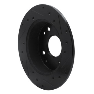 R1 98-02 Acura CL Rear Left Drilled & Slotted Black Brake Rotor