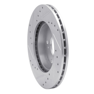 R1 02-15 Acura RSX Front Right Drilled & Slotted Silver Brake Rotor