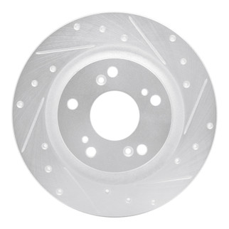 R1 00-09 Honda S2000 Rear Right Drilled & Slotted Silver Brake Rotor