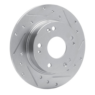R1 03-08 Acura TSX Rear Right Drilled & Slotted Silver Brake Rotor