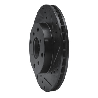 R1 92-96 Honda Prelude Front Right Drilled & Slotted Black Brake Rotor