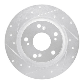 R1 00-09 Honda S2000 Rear Left Drilled & Slotted Silver Brake Rotor