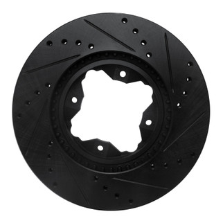R1 91-97 Acura CL Front Left Drilled & Slotted Black Brake Rotor