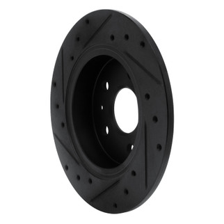 R1 16-23 Chevrolet Cruze Rear Right Drilled & Slotted Black Brake Rotor