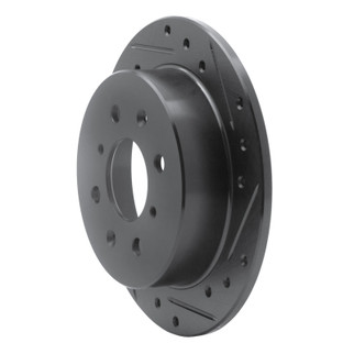 R1 88-01 Acura Integra Rear Right Drilled & Slotted Black Brake Rotor