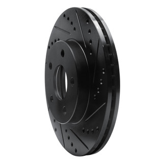 R1 07-10 Chevrolet Cobalt Front Right Drilled & Slotted Black Brake Rotor