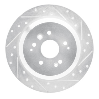 R1 14-16 Acura MDX Rear Right Drilled & Slotted Silver Brake Rotor