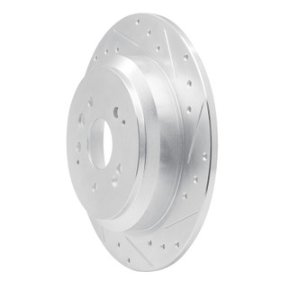 R1 14-16 Acura MDX Rear Right Drilled & Slotted Silver Brake Rotor