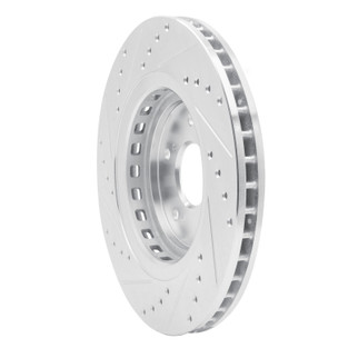 R1 14-20 Acura MDX Front Right Drilled & Slotted Silver Brake Rotor