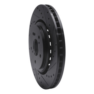 R1 14-20 Acura MDX Front Right Drilled & Slotted Black Brake Rotor
