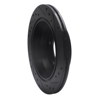R1 94-96 Chevrolet COMMERCIAL CHASSIS Rear Left Drilled & Slotted Black Brake Rotor
