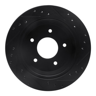 R1 94-96 Chevrolet COMMERCIAL CHASSIS Rear Left Drilled & Slotted Black Brake Rotor