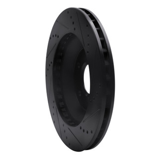 R1 88-96 Chevrolet Corvette Right Front Drilled & Slotted Black Brake Rotor