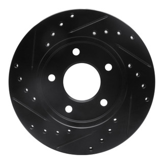 R1 88-96 Buick Regal Front Right Drilled & Slotted Black Brake Rotor