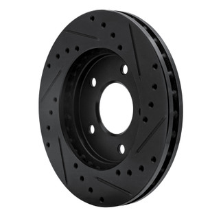 R1 88-96 Buick Regal Front Left Drilled & Slotted Black Brake Rotor