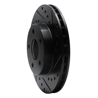 R1 85-91 Buick Skylark Front Right Drilled & Slotted Black Brake Rotor