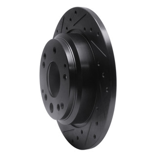 R1 99-01 Acura RL Rear Left Drilled & Slotted Black Brake Rotor