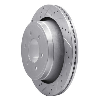 R1 12-20 Ford F-150 4WD Rear Left Drilled & Slotted Silver Brake Rotor