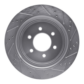 R1 12-20 Ford F-150 4WD Rear Left Drilled & Slotted Silver Brake Rotor
